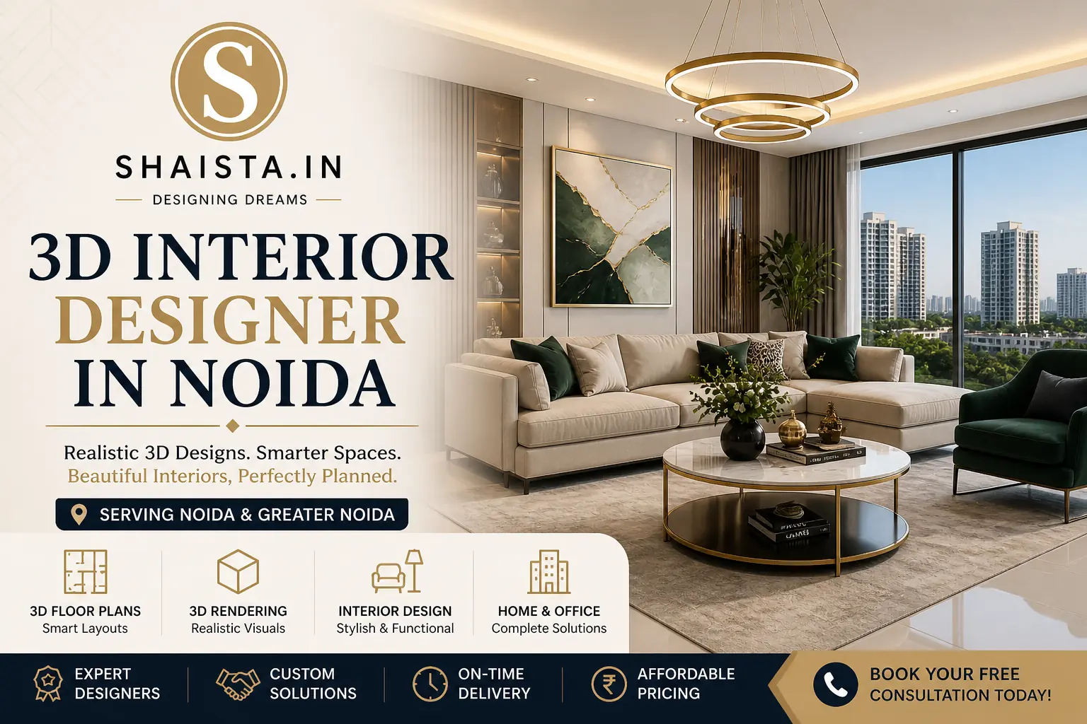 3D Interior Design in Noida | Shaista.in Experts